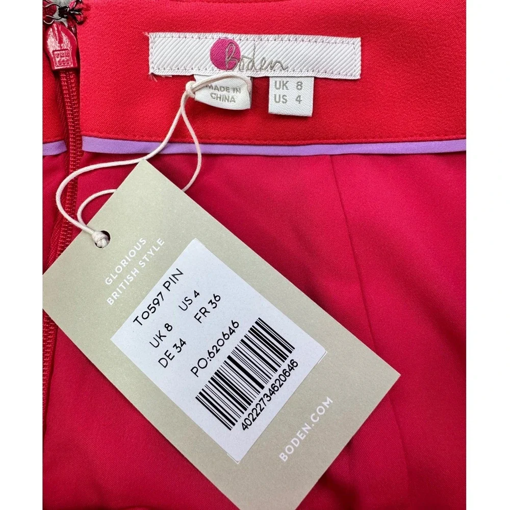 Boden Womens Pink Flounce Hem Pencil Skirt size 4 NWT - Picture 3 of 7